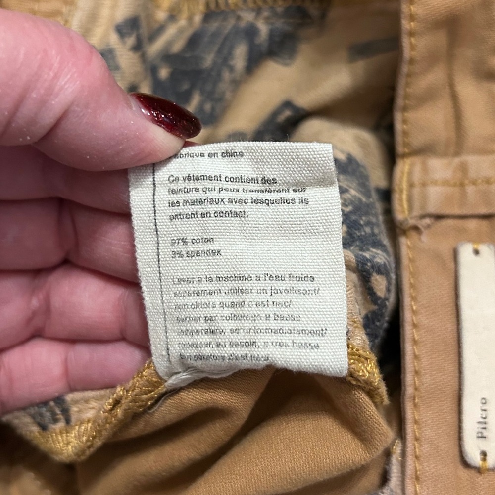 Pilcro Letterpress Anthropologie Women Tan Khaki Straight‎ Leg Pants Size 26 GUC - Picture 8 of 8